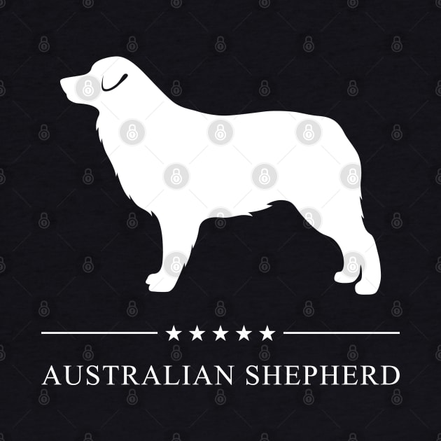 Australian Shepherd Dog White Silhouette by millersye